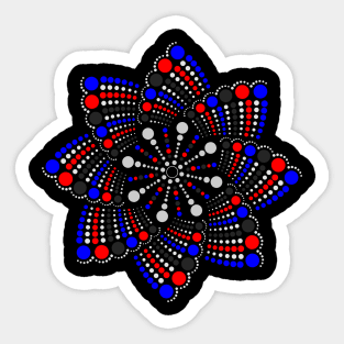 Seamless Repeating Geometric Mandala Dot Art Polyamory Pride Pattern Sticker